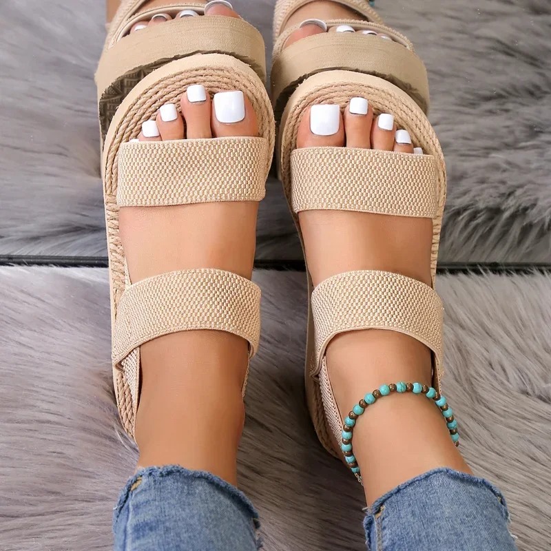 صنادل Slingback إسفين جديدة